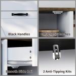 White Kitchen Pantry Cabinet with Fridge Space - Farmhouse Coffee Bar Hutch with Outlet & Led, 73.2'' Tall Kitchen Pantry with Hooks & Shelf Guardrails, Microwave Pantry Cabinets for Kitchen (White)