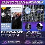 WANGCHAO Bar Mat Set - 8mm Thick Anti-Skid Non-Toxic Rubber Bar Mat for Home Bar, Countertop, Restaurants, Coffee Bar Mat - Premium Rubber Bar Service Spill Mat (3 pack) (2PCS12 "x 6" +12 "x 3")