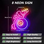 Saly Ror 8 Man Cave Neon Sign Led Light for Wall Decor, Neon Lights for Business Sign Bar Pub Restaurant, Neon Led Light for Billiard Signs