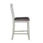 BOWERY HILL Transitional Stone Gray and Charcoal Wood 7-Piece Dining Room Table Set for 6