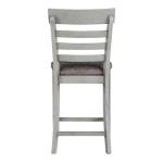 BOWERY HILL Transitional Stone Gray and Charcoal Wood 7-Piece Dining Room Table Set for 6