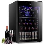Antarctic Star 36 Bottle Wine Cooler Beverage Refrigerator Small Mini Wine Cellar Beer Soda Bar Fridge Quiet Operation Compressor Adjust Temperature Freestanding Black, 4.4 Cu. Ft