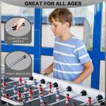 Foosball Table, 58" Competition Sized Soccer Table Game, Heavy Duty Arcade Game Table with 2 Balls for Adult, Teens, Home, Indoor Game Room Sport (Black)