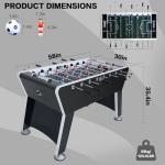 Foosball Table, 58" Competition Sized Soccer Table Game, Heavy Duty Arcade Game Table with 2 Balls for Adult, Teens, Home, Indoor Game Room Sport (Black)