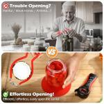 Enhon Jar Opener for Weak Hands, with Bottle Opener and Rubber Grippers Pad, Stainless Steel Jar Lid Opening for Seniors with Arthritis, Suitable for Most Sizes, Kitchen Gifts for Mother, Women