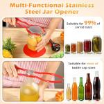 Enhon Jar Opener for Weak Hands, with Bottle Opener and Rubber Grippers Pad, Stainless Steel Jar Lid Opening for Seniors with Arthritis, Suitable for Most Sizes, Kitchen Gifts for Mother, Women