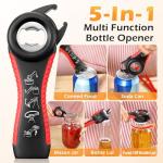 Enhon Jar Opener for Weak Hands, with Bottle Opener and Rubber Grippers Pad, Stainless Steel Jar Lid Opening for Seniors with Arthritis, Suitable for Most Sizes, Kitchen Gifts for Mother, Women