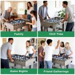 Smart LED Foosball Table with Electronic Scoreboard & Sound, 56" Arcade Soccer Game for Game Room & Party Fun