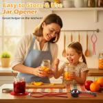 Enhon Jar Opener for Weak Hands, with Bottle Opener and Rubber Grippers Pad, Stainless Steel Jar Lid Opening for Seniors with Arthritis, Suitable for Most Sizes, Kitchen Gifts for Mother, Women