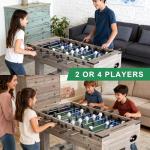 Smart LED Foosball Table with Electronic Scoreboard & Sound, 56" Arcade Soccer Game for Game Room & Party Fun