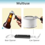 Can Punch Opener Little Cook Stainless Steel Can & Bottle Opener, Manual 2 in 1 Multifunctional Kitchen Tool, Dishwasher Safe (Black)