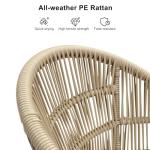 PURPLE LEAF 3 Pieces Outdoor Counter Height Bar Stools Set Patio Metal Modern Wicker Rattan Bar Chairs and Dining Bistro Bar Table for Balcony Garden Indoor Kitchen Outside Champagne