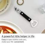 Can Punch Opener Little Cook Stainless Steel Can & Bottle Opener, Manual 2 in 1 Multifunctional Kitchen Tool, Dishwasher Safe (Black)