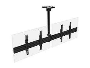 Monoprice 2x1 Menu Board Ceiling Mount for Screens Between 32in to 65in, Adjustable Tilt, Max Weight 66 Lbs Per Screen, VESA Patterns Up to 600x400, Steel Construction, Black - Commercial Series