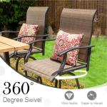 Sophia & William Outdoor Bar Set, Patio Bar Table and Chairs Set, Bar Height Patio Set - 6 x Swivel Bar Chairs(Brown), 1 x Rectangular Bar Table(Black)