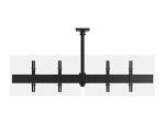 Monoprice 2x1 Menu Board Ceiling Mount for Screens Between 32in to 65in, Adjustable Tilt, Max Weight 66 Lbs Per Screen, VESA Patterns Up to 600x400, Steel Construction, Black - Commercial Series