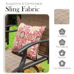 Sophia & William Outdoor Bar Set, Patio Bar Table and Chairs Set, Bar Height Patio Set - 6 x Swivel Bar Chairs(Brown), 1 x Rectangular Bar Table(Black)