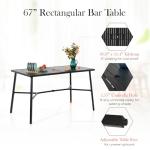 Sophia & William Outdoor Bar Set, Patio Bar Table and Chairs Set, Bar Height Patio Set - 6 x Swivel Bar Chairs(Brown), 1 x Rectangular Bar Table(Black)