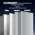 cureder 21 Inch Outdoor Refrigerator, Weather Proof Stainless Steel Beverage Beer Cooler Under Counter Fridge, Indoor/Outdoor Refrigerator with 3 Shelves for Patio Kitchen and Commercial Use