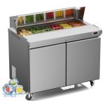 ECEVT 48" W Commercial Refrigerator Sandwich Salad Prep Table Refrigerator Stainless Steel with 12 Pans, Kitchen Equipment for Restaurant, Bar, Shop, Buffet, etc
