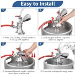 Dbgogo All Stainless Steel A Type Keg Coupler German Slider Keg Coupler Beer Keg Tap Dispenser for I.D 5/16” Draft Beer Line Beer Barrel Coupler German Style Keg Coupler with Relief Valve