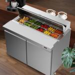 ECEVT 48" W Commercial Refrigerator Sandwich Salad Prep Table Refrigerator Stainless Steel with 12 Pans, Kitchen Equipment for Restaurant, Bar, Shop, Buffet, etc