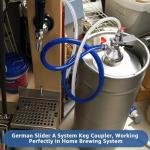 Dbgogo All Stainless Steel A Type Keg Coupler German Slider Keg Coupler Beer Keg Tap Dispenser for I.D 5/16” Draft Beer Line Beer Barrel Coupler German Style Keg Coupler with Relief Valve