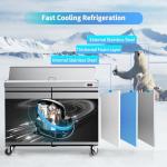 ECEVT 48" W Commercial Refrigerator Sandwich Salad Prep Table Refrigerator Stainless Steel with 12 Pans, Kitchen Equipment for Restaurant, Bar, Shop, Buffet, etc