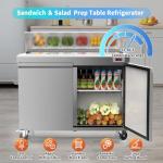 ECEVT 48" W Commercial Refrigerator Sandwich Salad Prep Table Refrigerator Stainless Steel with 12 Pans, Kitchen Equipment for Restaurant, Bar, Shop, Buffet, etc