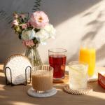 Coasters for Drinks, Boho Coaster, Coasters Set of 4 - Color, 8 Pack Coaster Set with Holder, Coffee Table Decor, Bar Accessories for The Home Bar Set (Brown)