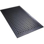 Anti Fatigue Rubber Floor Mats Restaurant Kitchen Rubber Drainage Mat Out Door Mats Durable Non-Slip Bar Floor Mat Utility Mat Indoor Outdoor Wet Area Use 24" x 36" Black