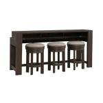 Liberty Furniture Lennox Hill Living Room 4 Piece Set - Console Bar Table, 3 Swivel Upholstered Stools - Bark