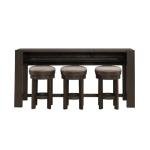 Liberty Furniture Lennox Hill Living Room 4 Piece Set - Console Bar Table, 3 Swivel Upholstered Stools - Bark
