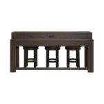 Liberty Furniture Lennox Hill Living Room 4 Piece Set - Console Bar Table, 3 Swivel Upholstered Stools - Bark