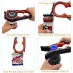 Otstar Jar Opener Bottle Opener and Can Opener for Weak hands, Seniors with Arthritis and Anyone with Low Strength, Mutil Jar Opener Get Lids Off Easily (Black and Red)