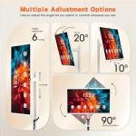 Shiarffe 32 Inch Smart Portable TV on Wheels, Rolling Tablet with Touchscreen Monitor, Wireless Casting, Air Remote Mouse, 8G RAM + 128G ROM Android OS, Battery Powered 4-6 Hours