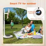 Shiarffe 32 Inch Smart Portable TV on Wheels, Rolling Tablet with Touchscreen Monitor, Wireless Casting, Air Remote Mouse, 8G RAM + 128G ROM Android OS, Battery Powered 4-6 Hours