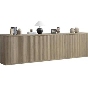 SICOTAS Buffet Cabinet with Storage Accent Sideboard Modern Credenza with Doors & Shelves Fluted Media Console Mid Century Coffee Bar Table for Living Room Kitchen Dining Room Hallway (4PCS)