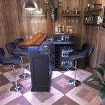 GDLF L Shaped Home Bar Cabinet with Fridge Space, Oversized Modern Basement Bar Table, 67" x 53” Wine Cabinet with Storage for Man Cave