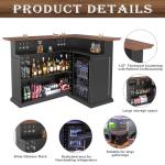 GDLF L Shaped Home Bar Cabinet with Fridge Space, Oversized Modern Basement Bar Table, 67" x 53” Wine Cabinet with Storage for Man Cave