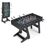 Giantex Foldable Foosball Table, 48" Full Competition Sized Soccer Table Game w/22 Players, 2 Balls & Slide Scorers, Space Saving Table Soccer for Home, Game Room, Family Night, Kids & Adults, Black
