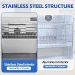 kalifon 48" W Commercial Refrigerator Sandwich Salad Prep Table, Sandwich Prep Table Refrigerator, Salad Bar Buffet Station For Home with 2 Shelves, Sandwich Prep Table with 12 Pans for Restaurant