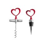 Heart Corkscrew Wine Opener Set，Contains a Spiral Bottle Opener and a Wine Stopper，for Kitchen Bar Decor Keeps Wine Fresh and Valentines Gifts