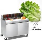 BODEGA BODEGACOOLER 48" W Sandwich Prep Table Refrigerator,14.27 Cu. Ft Refrigerated Salad Bar Station, 2 Door Commercial Salad Pizza Refrigerator with 12 * 1/6 Pans for Restaurant,Buffet,Bakery,Shop