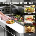 BODEGA BODEGACOOLER 48" W Sandwich Prep Table Refrigerator,14.27 Cu. Ft Refrigerated Salad Bar Station, 2 Door Commercial Salad Pizza Refrigerator with 12 * 1/6 Pans for Restaurant,Buffet,Bakery,Shop