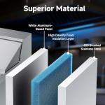 BODEGA BODEGACOOLER 48" W Sandwich Prep Table Refrigerator,14.27 Cu. Ft Refrigerated Salad Bar Station, 2 Door Commercial Salad Pizza Refrigerator with 12 * 1/6 Pans for Restaurant,Buffet,Bakery,Shop