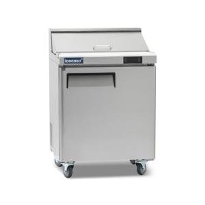 ICECASA 27" W Commercial Refrigerator Sandwich&Salad Prep Table single Door Stainless Steel Counter Fan Cooling Refrigerator with 8 pans-27 Inches for Restaurant, Bar, Shop, etc