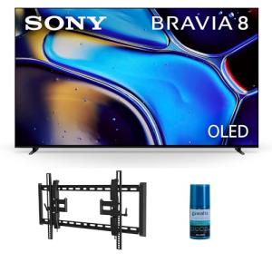 Sony K77XR80 77 Inch IMAX Enhanced Bravia OLED 4K HDR Google TV with a Walts TV TILT-EXTENSION-37-90 Tilt Mount for 37"-90" Compatible TVs and Walts HDTV Screen Cleaner Kit (2024)