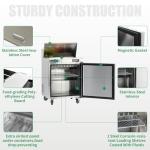 ICECASA 27" W Commercial Refrigerator Sandwich&Salad Prep Table single Door Stainless Steel Counter Fan Cooling Refrigerator with 8 pans-27 Inches for Restaurant, Bar, Shop, etc