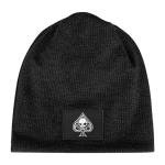 Poker Ace of Spades Knitted Hat, Soft Thermal Winter Beanie for Men & Women Black